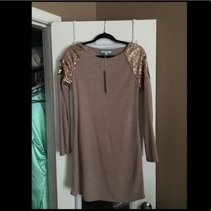 Long sleeve t-shirt dress.